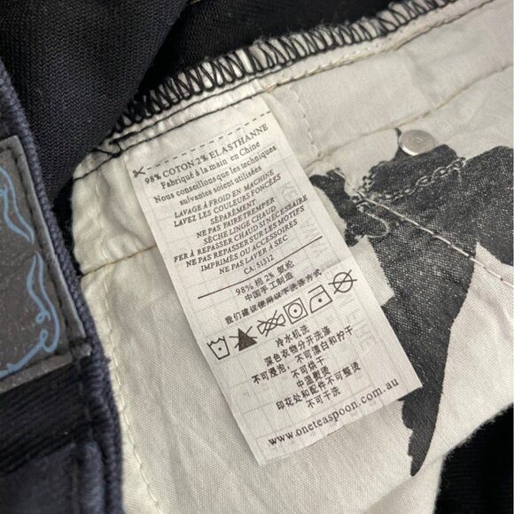 One Teaspoon Aztec Embroidered Skinny Jeans Size 26 Black High Waist Dixie - Picture 8 of 10